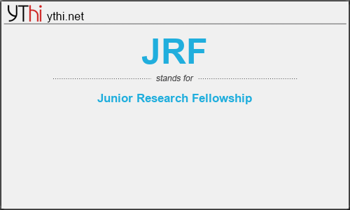 What does JRF mean? What is the full form of JRF?