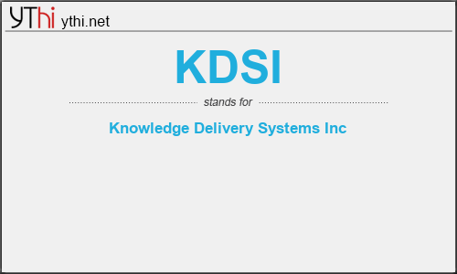 What does KDSI mean? What is the full form of KDSI?