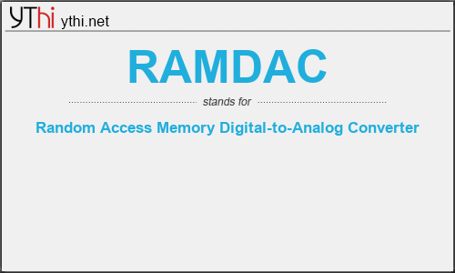 What does RAMDAC mean? What is the full form of RAMDAC?