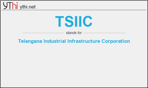 What does TSIIC mean? What is the full form of TSIIC?