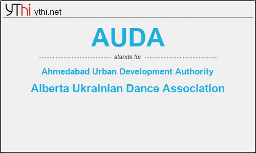 What does AUDA mean? What is the full form of AUDA?