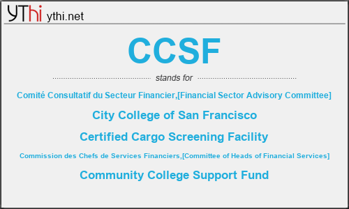 What does CCSF mean? What is the full form of CCSF?