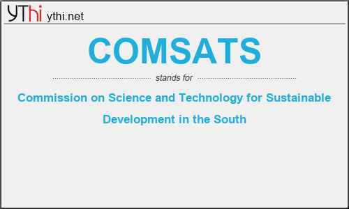 What does COMSATS mean? What is the full form of COMSATS?