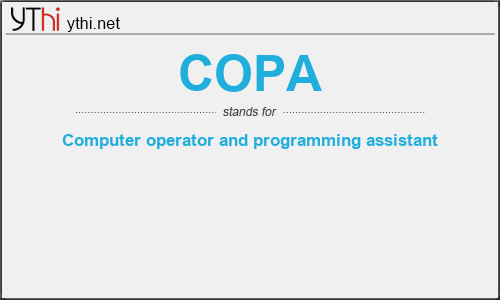 What does COPA mean What is the full form of COPA English