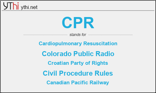 What does CPR mean? What is the full form of CPR?