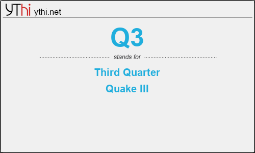 What does Q3 mean? What is the full form of Q3?