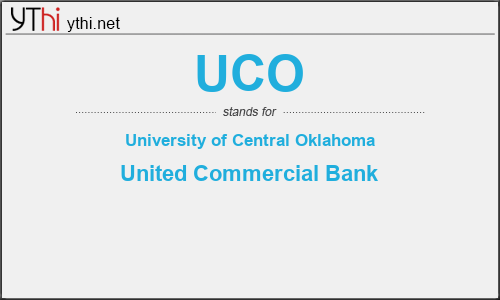 What does UCO mean? What is the full form of UCO?