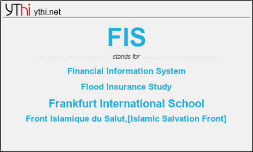 What does FIS mean? What is the full form of FIS?