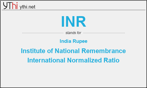What does INR mean? What is the full form of INR?
