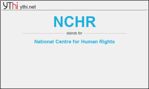 What does NCHR mean? What is the full form of NCHR?