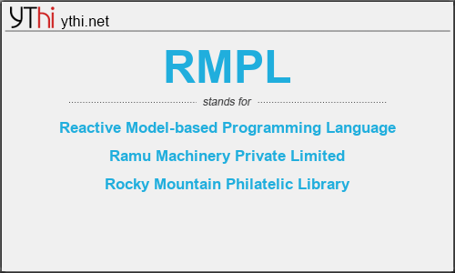 What does RMPL mean? What is the full form of RMPL?