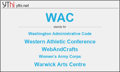 What does WAC mean? What is the full form of WAC?