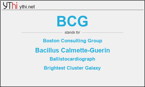 What does BCG mean? What is the full form of BCG?