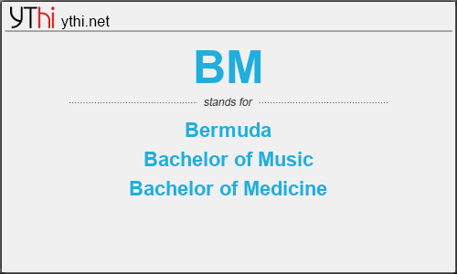 What does BM mean? What is the full form of BM?