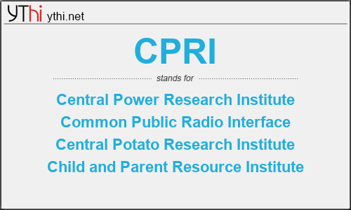 What does CPRI mean? What is the full form of CPRI?