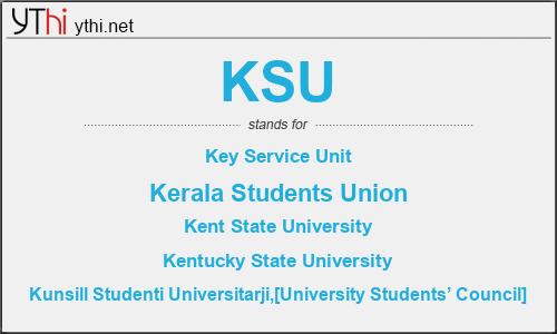 What does KSU mean? What is the full form of KSU?