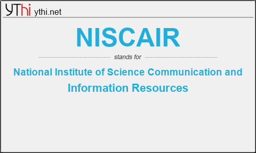 What does NISCAIR mean? What is the full form of NISCAIR?