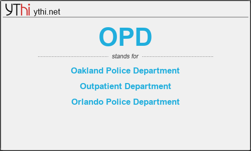 What does OPD mean? What is the full form of OPD?