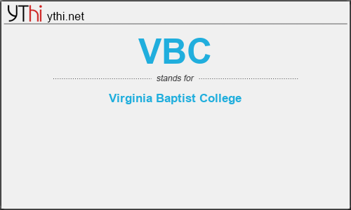 What does VBC mean? What is the full form of VBC?