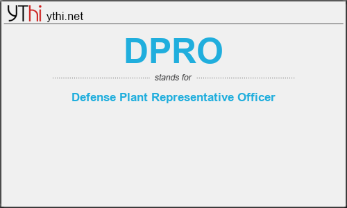 What does DPRO mean? What is the full form of DPRO?