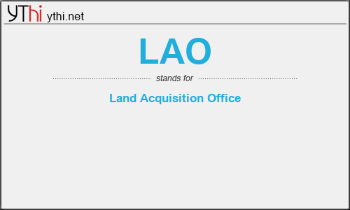 What does LAO mean? What is the full form of LAO?