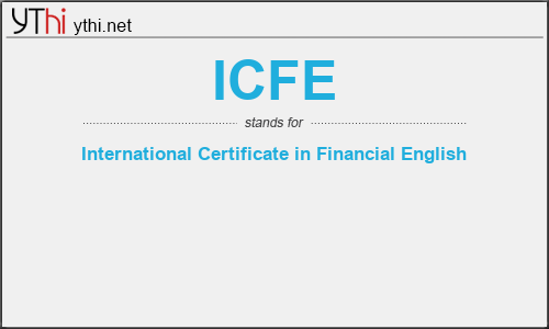 What does ICFE mean? What is the full form of ICFE?