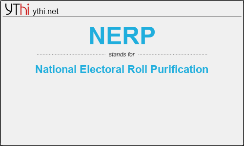 What does NERP mean? What is the full form of NERP?