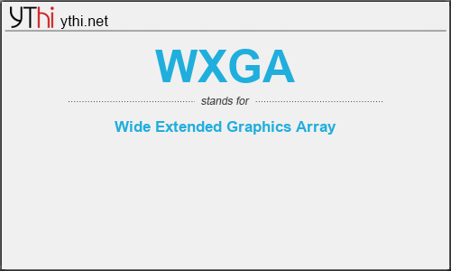 What does WXGA mean? What is the full form of WXGA?