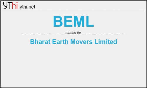 What does BEML mean? What is the full form of BEML?