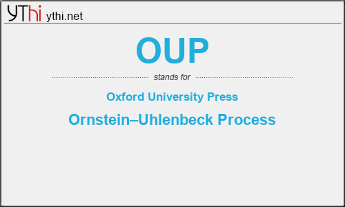 What does OUP mean? What is the full form of OUP?