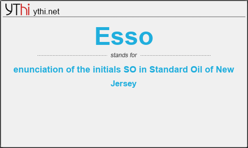 What does ESSO mean? What is the full form of ESSO?