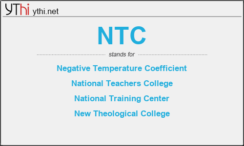 What does NTC mean? What is the full form of NTC?