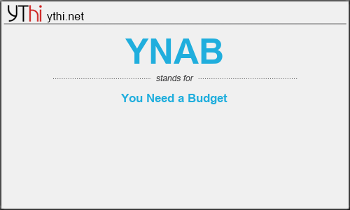 What does YNAB mean? What is the full form of YNAB?