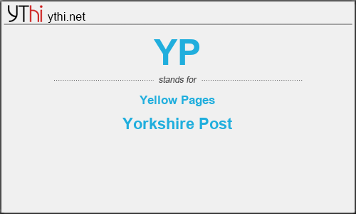 What does YP mean? What is the full form of YP?