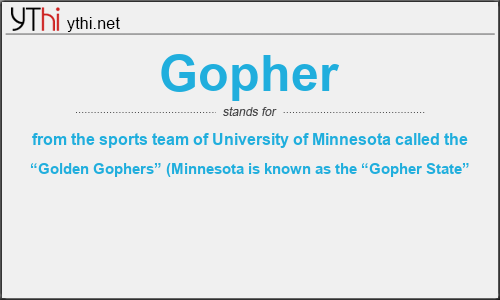 What does GOPHER mean? What is the full form of GOPHER?
