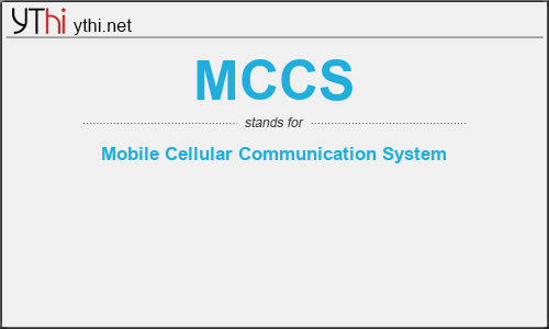 What does MCCS mean? What is the full form of MCCS?
