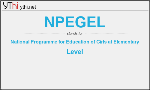 What does NPEGEL mean? What is the full form of NPEGEL?