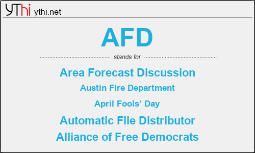 What does AFD mean? What is the full form of AFD?