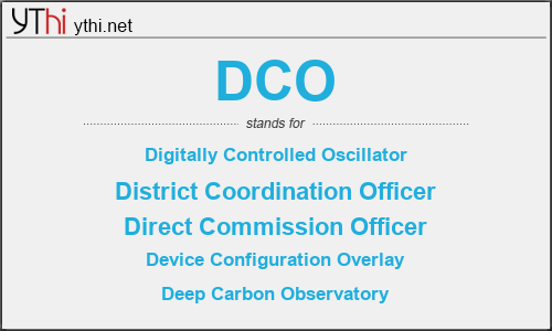 What does DCO mean? What is the full form of DCO?