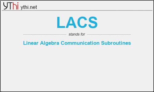 What does LACS mean? What is the full form of LACS?