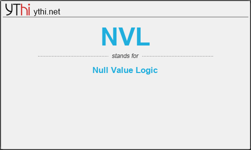 What does NVL mean? What is the full form of NVL?