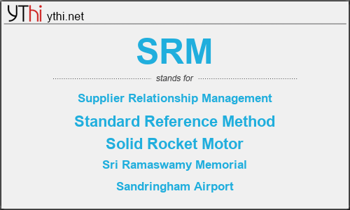 What does SRM mean? What is the full form of SRM?