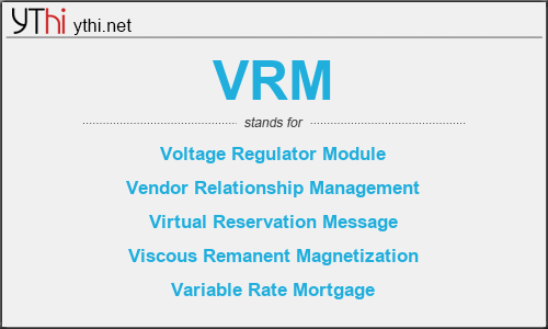 What does VRM mean? What is the full form of VRM?