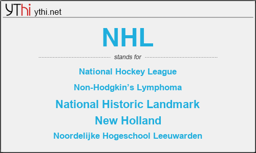 What does NHL mean? What is the full form of NHL?