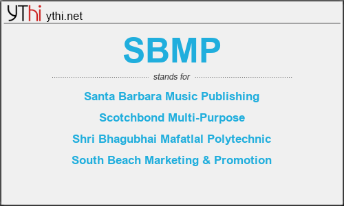 What does SBMP mean? What is the full form of SBMP?