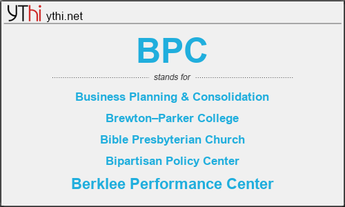 What does BPC mean? What is the full form of BPC?