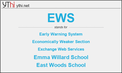 What does EWS mean? What is the full form of EWS?