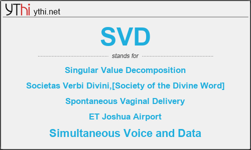 What does SVD mean? What is the full form of SVD?