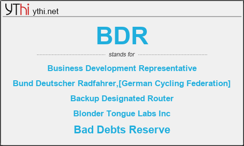 What does BDR mean? What is the full form of BDR?