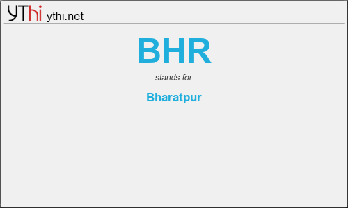 What does BHR mean? What is the full form of BHR?